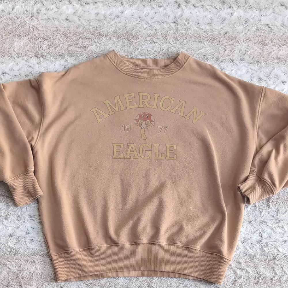 American Eagle Vintage Style Mushroom Crewneck Sweatshirt